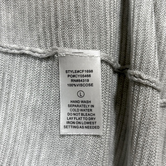 NWOT, Cyrus, Elegant Long Open-Front Cardigan, Large, Gray - Picture 7 of 8